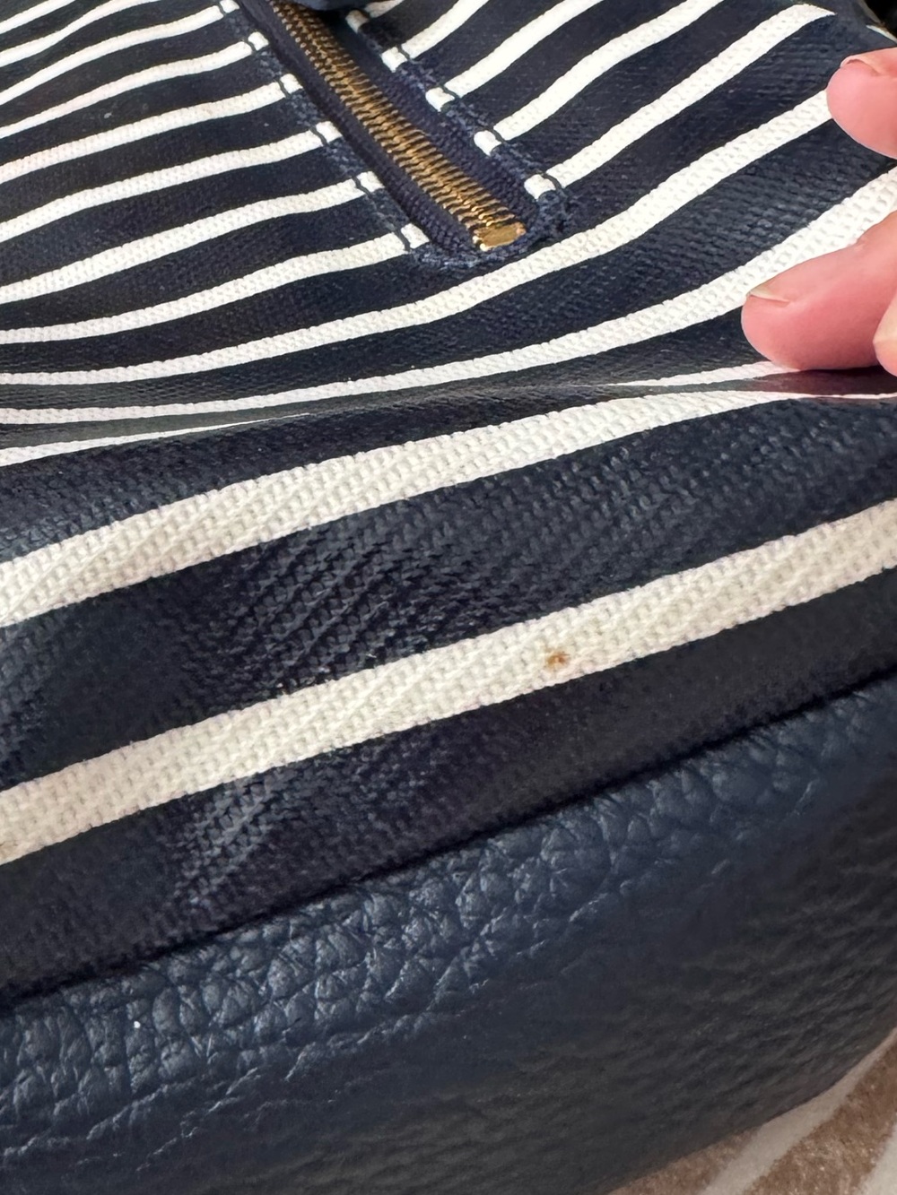 kate spade new york Grove Court Stripe-Mina Hobo Navy Blue and White - Picture 6 of 10